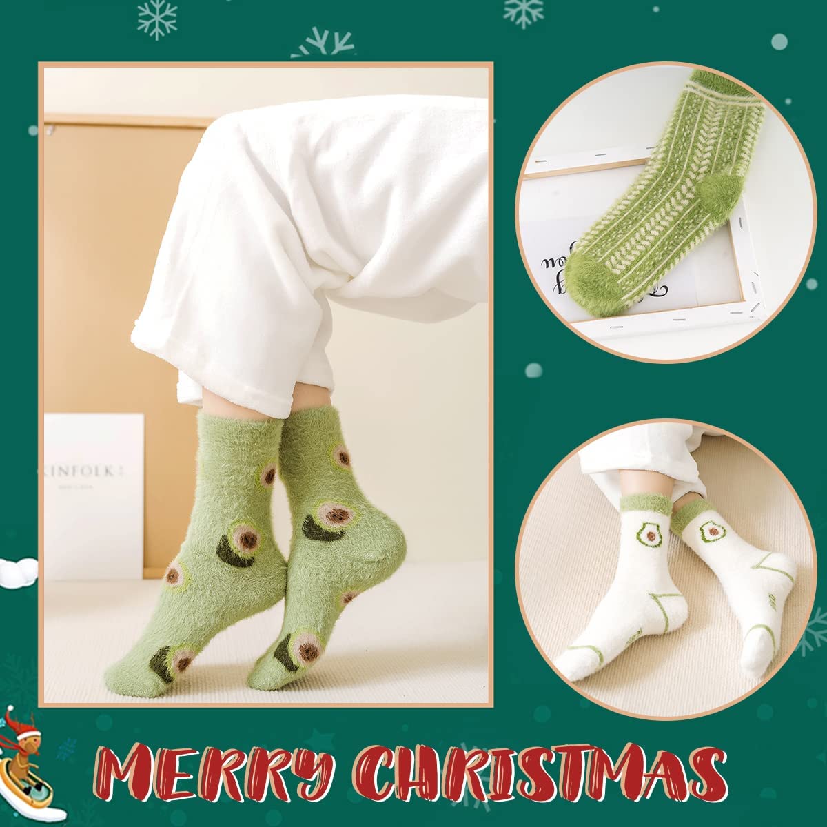 KASTWAVE Colorful Women's Wool Socks - 5 Pairs of Fun, Soft, and Warm Patterned Novelty Socks for Cozy Comfort