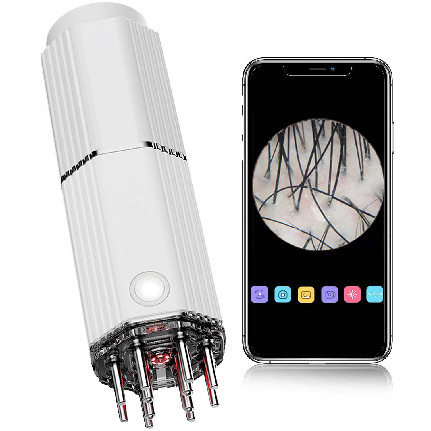 Zonngoo 3 in 1 Electric Scalp Massager and Hair Oil Applicator Camera,Wireless Smart Visual Massager Scalp Applicator Brush - Medaid International