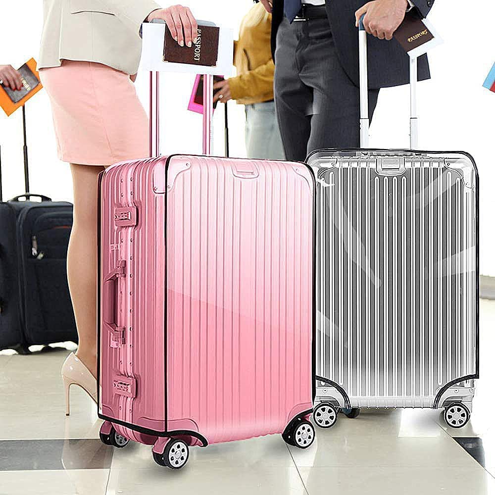 KASTWAVE Clear PVC Suitcase Cover Protectors 28 Inch Luggage Cover for Wheeled Suitcase (26'')
