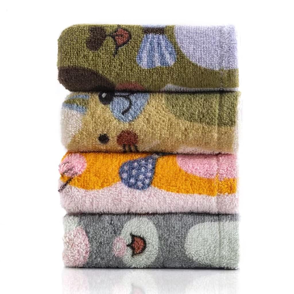 KASTWAVE Bathroom Hand Towels, 4-Pack Cartoon Cat Hand Towel Soft 100% Cotton Towel Highly Absorbent Hand Towel, Hand Towels for Bath, Hand, Face, Gym and Spa, Size 10" x 20"