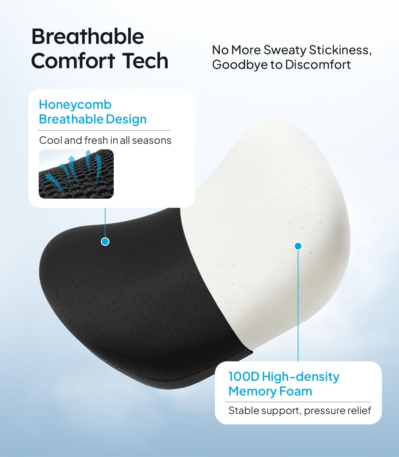 Wigoo 2025 Upgrade Car Neck Pillow [No More Pressure, Odorless] Soft Car Headrest Pillow with Adjustable Strap Removable Cover 100% Memory Foam, Fits All Vehicles (Black 2-Pack) - Medaid International