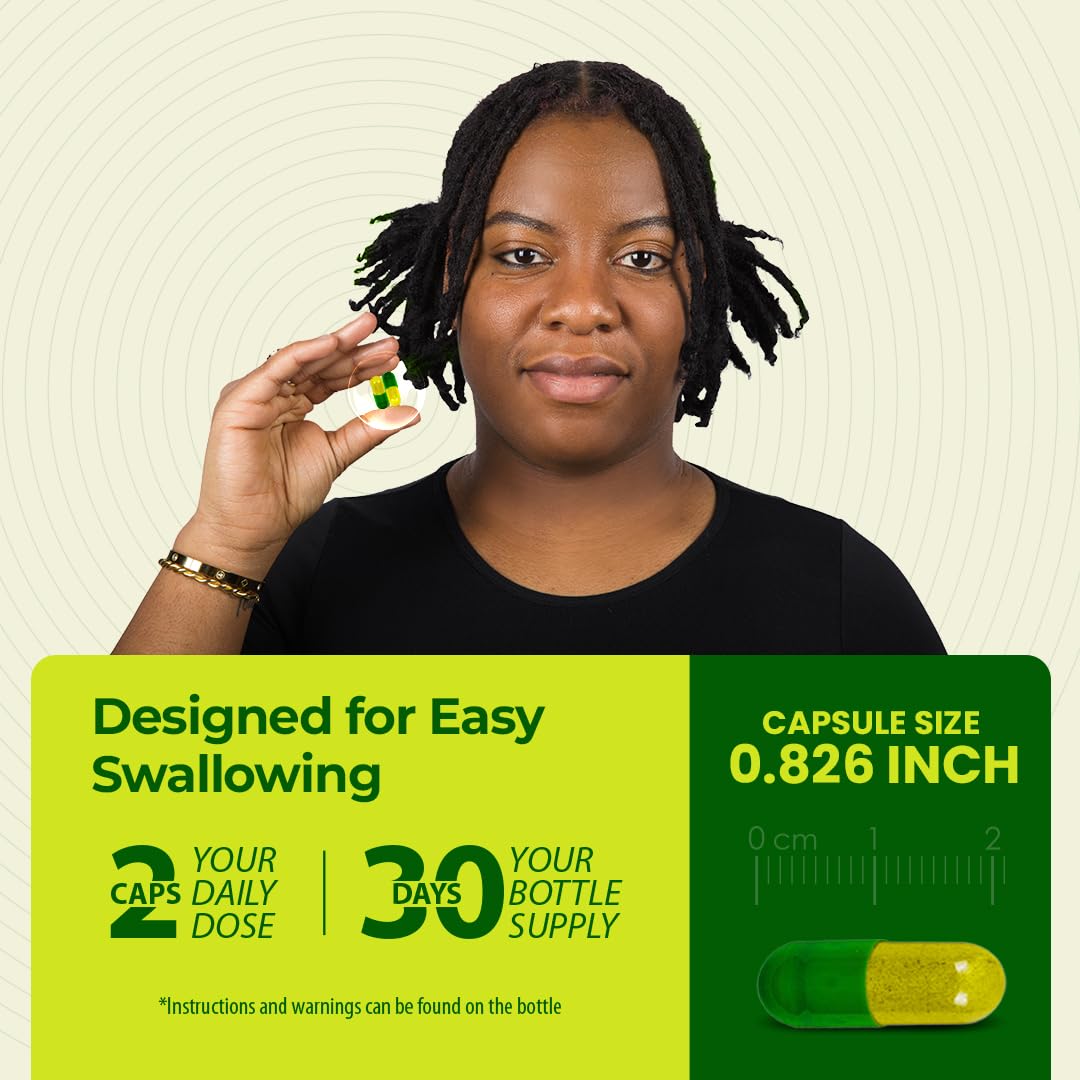 Rooted Strength Hair Growth Vitamins – Hair Vitamins for Black Women & Men with DHT Blocker & Collagen, Advanced Biotin for Hair Growth Women, 60 Capsules, 1-Month Supply, for Thicker, Stronger Hair - Medaid International