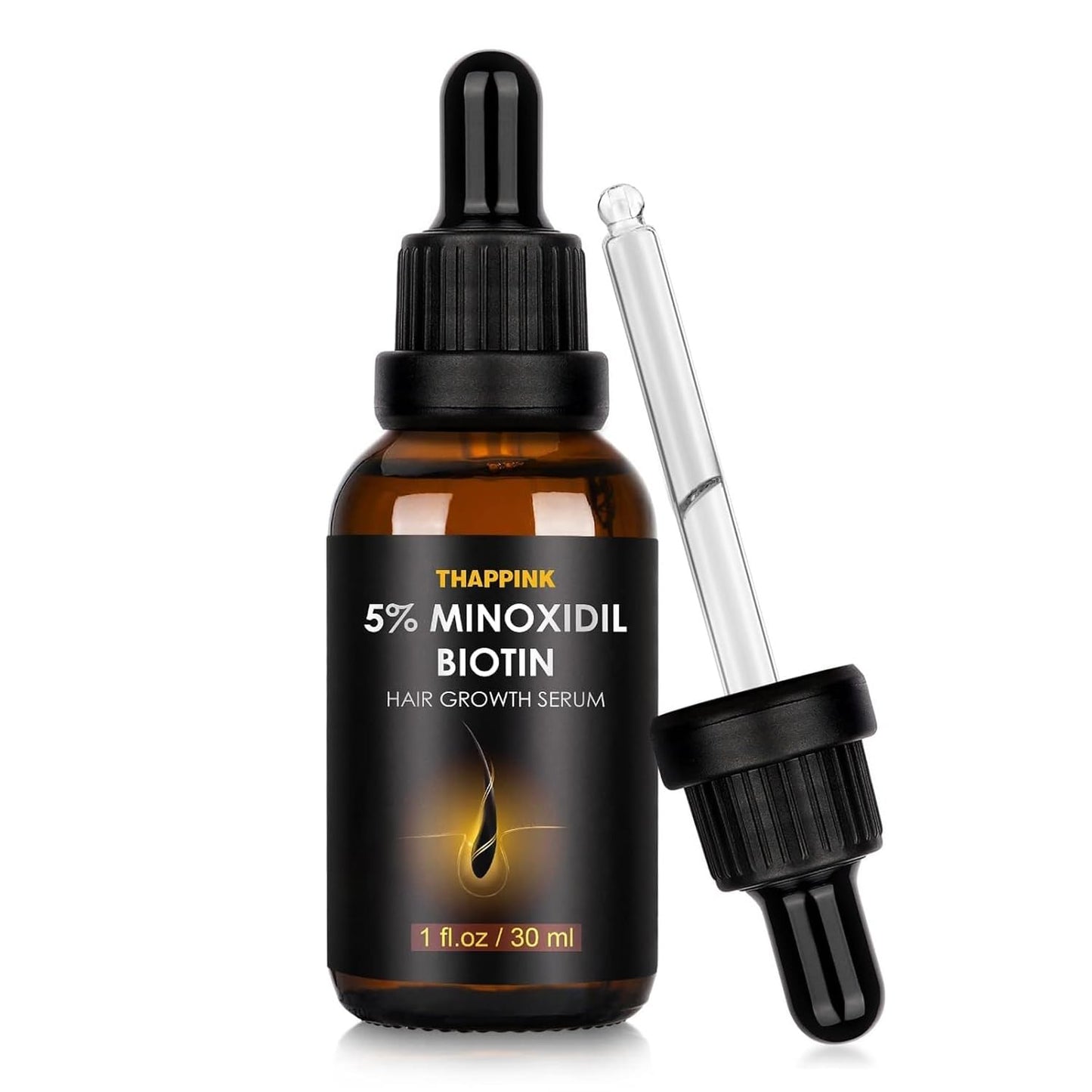 5% Minoxidil for Men & Women Hair Growth - Biotin Minoxidil Serum Oil for Beard Growth Stop Hair Thinning and Hair Loss For Stronger Thicker Longer Hair - Medaid International