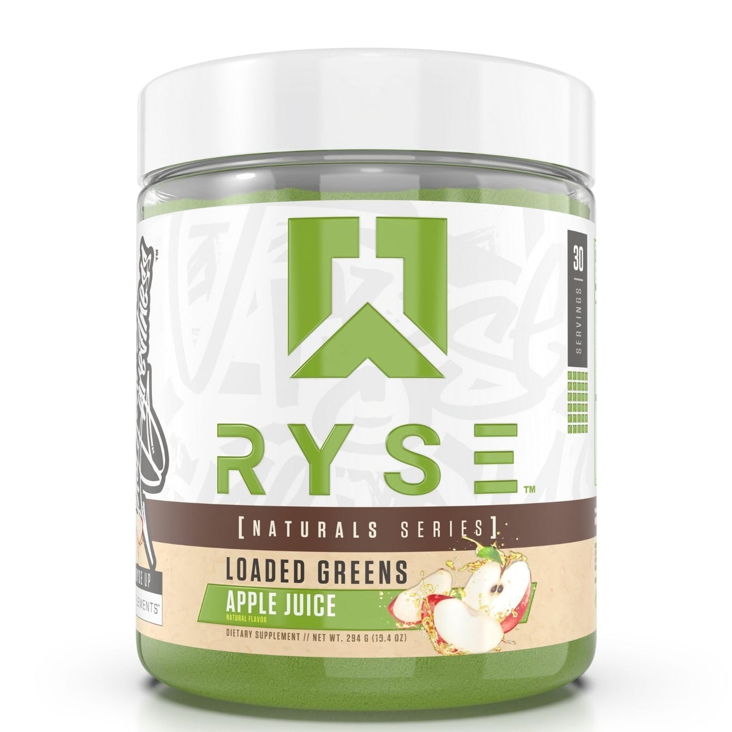 RYSE Loaded Greens Superfood Powder - Apple Juice - Daily Supplement with Greens Balance, BettaBerries & Sukre Fiber - Supports Digestion, Immunity & Energy - No Artificial Sweeteners - 30 Servings - Medaid International