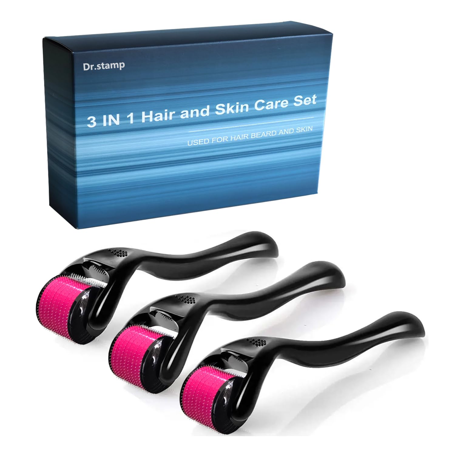 Derma Roller Set - 3 Pack Microneedling Roller for Home Use, Microneedle Roller Skin Tool, Personal Skin and Hair Care Tools - Medaid International