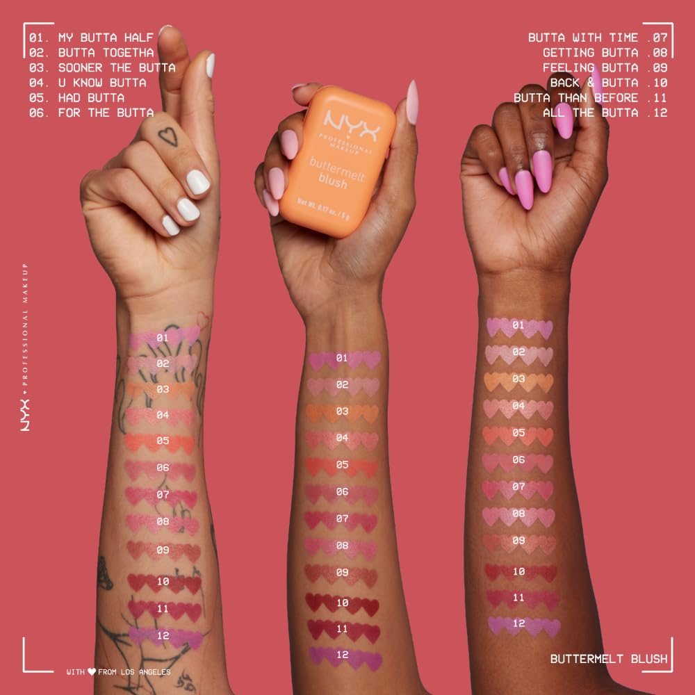 NYX PROFESSIONAL MAKEUP Buttermelt Powder Blush, Fade and Transfer-Resistant Blush, Up to 12HR Make Up Wear, Vegan Formula - U Know Butta - Medaid International