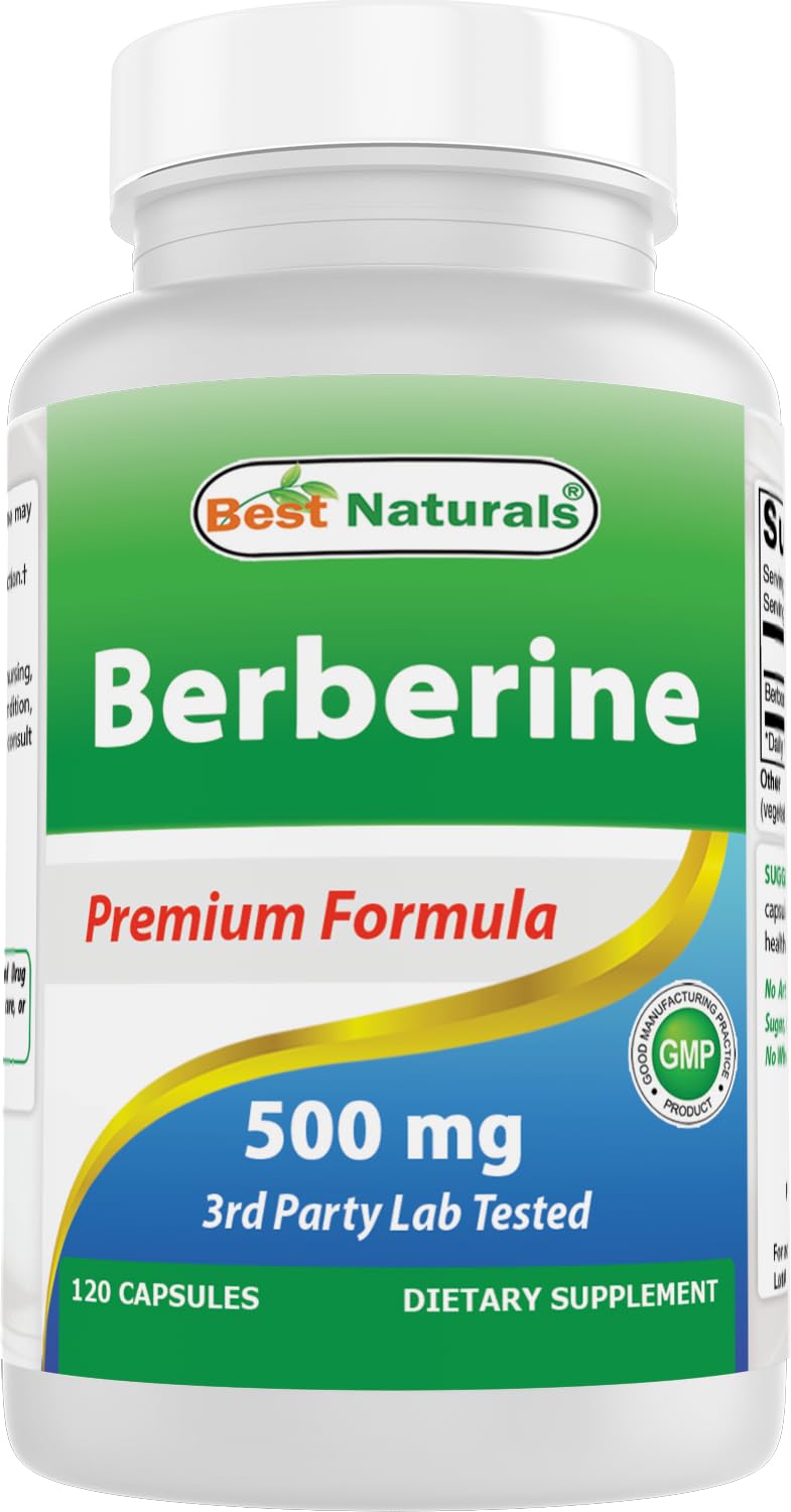 Best Naturals Berberine 500mg 120 Capsules - Supports Immune Function, Cardiovascular & Gastrointestinal Function (120 Count (Pack of 1)) - Medaid International