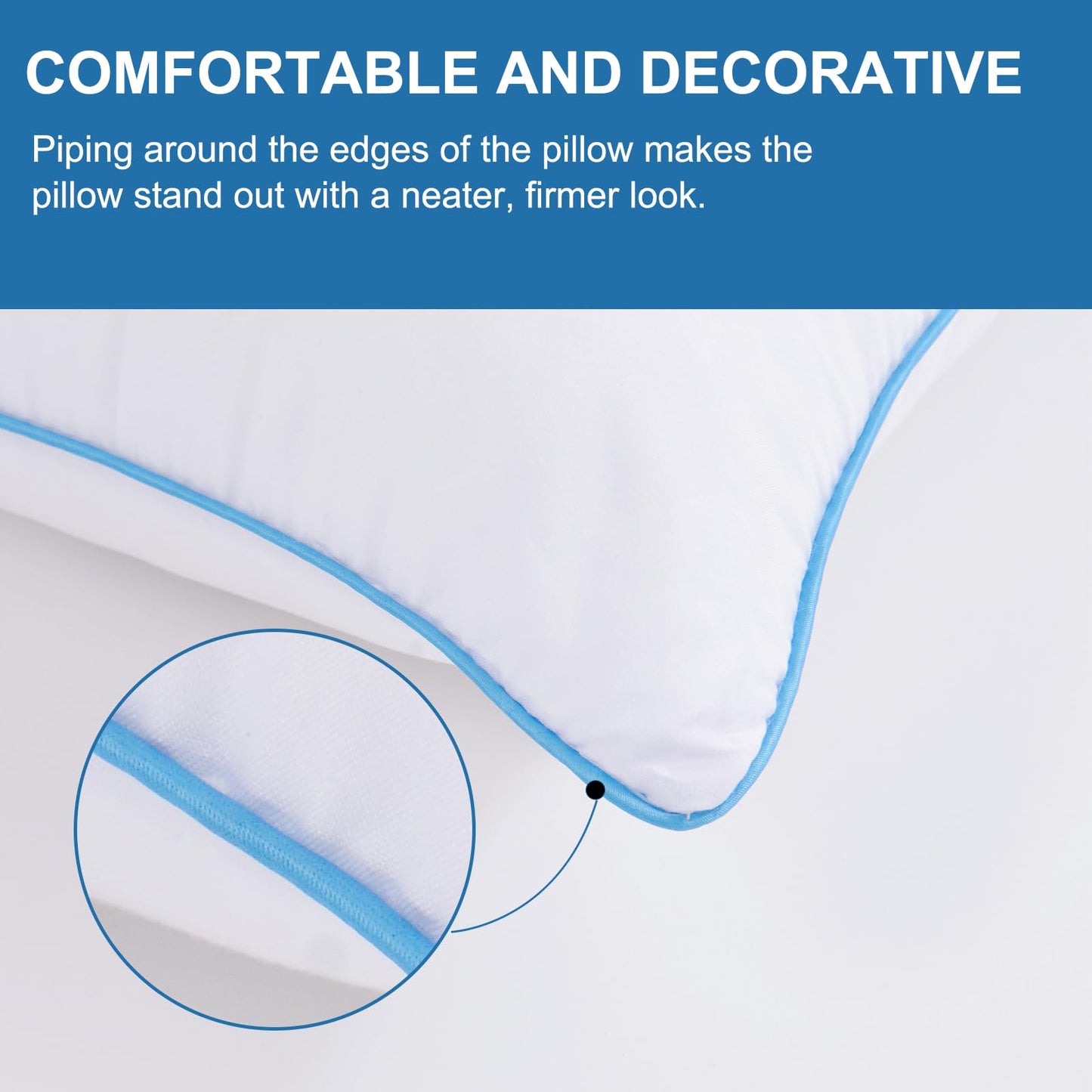 Uniqwamer Bed Pillows for Sleeping 4 Pack - Luxury Hotel Quality Pillows Standard Size Set of 4 - Cooling Pillows with Premium Plush Soft Down Alternative Fill for Back Side Sleepers - Medaid International