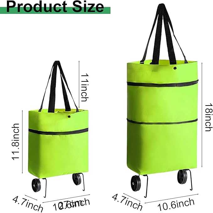 Collapsible Shopping Trolley Bag – Foldable Cart with Wheels