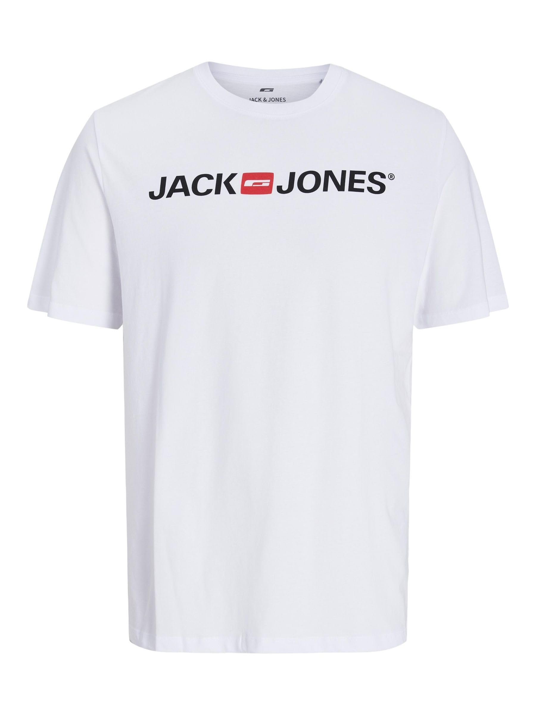 JACK & JONES Mens JJEJOSH TEE SS Crew Neck NOOST-Shirt, White, Large - Medaid International