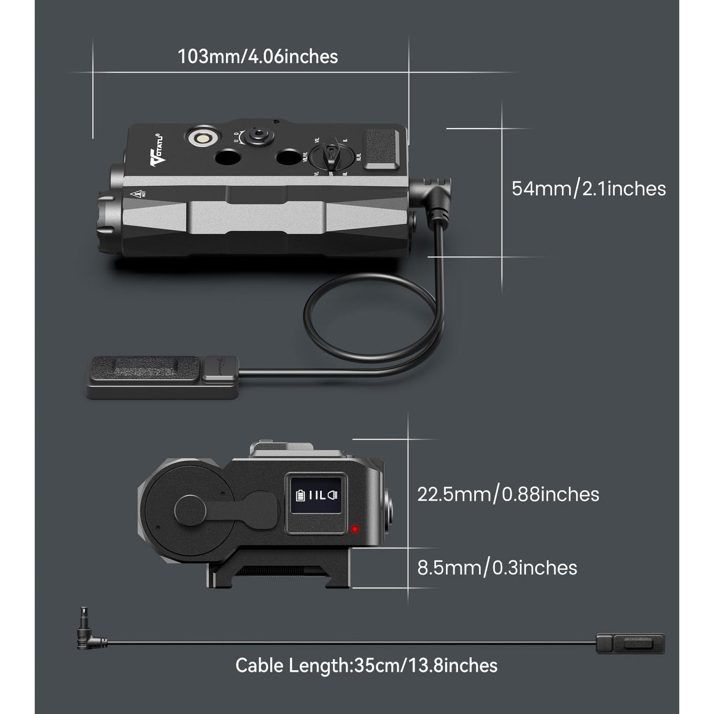 VOTATU V848 Laser Light Combo, Green/IR Laser & 1700LM Flashlight/IR Illuminator Combo, Multi-Mode Display Screen Weapon Light Laser for Rifle and Shotgun Compatible with Mlok Picatinny Rail - Medaid International