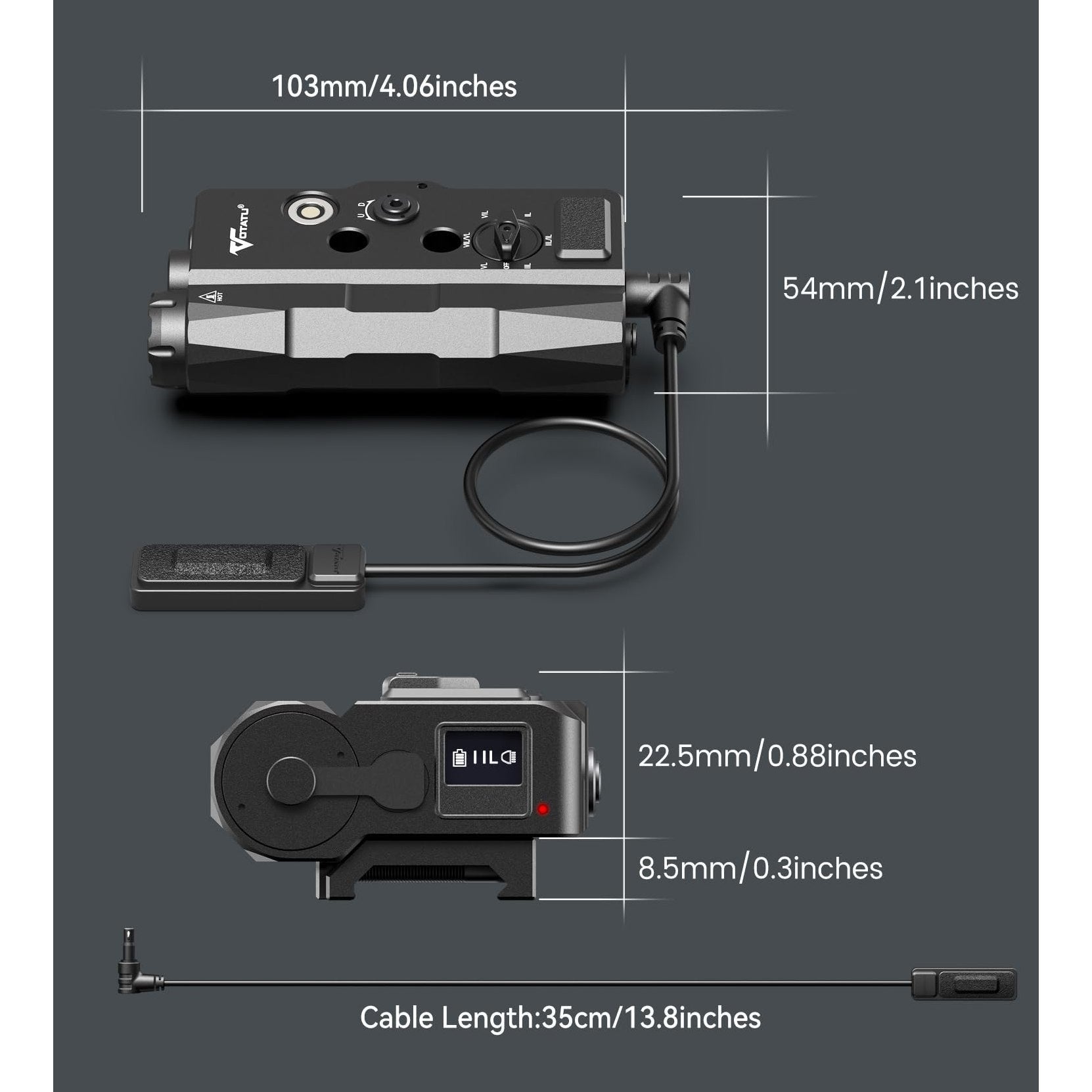 VOTATU V848 Laser Light Combo, Green/IR Laser & 1700LM Flashlight/IR Illuminator Combo, Multi-Mode Display Screen Weapon Light Laser for Rifle and Shotgun Compatible with Mlok Picatinny Rail - Medaid International