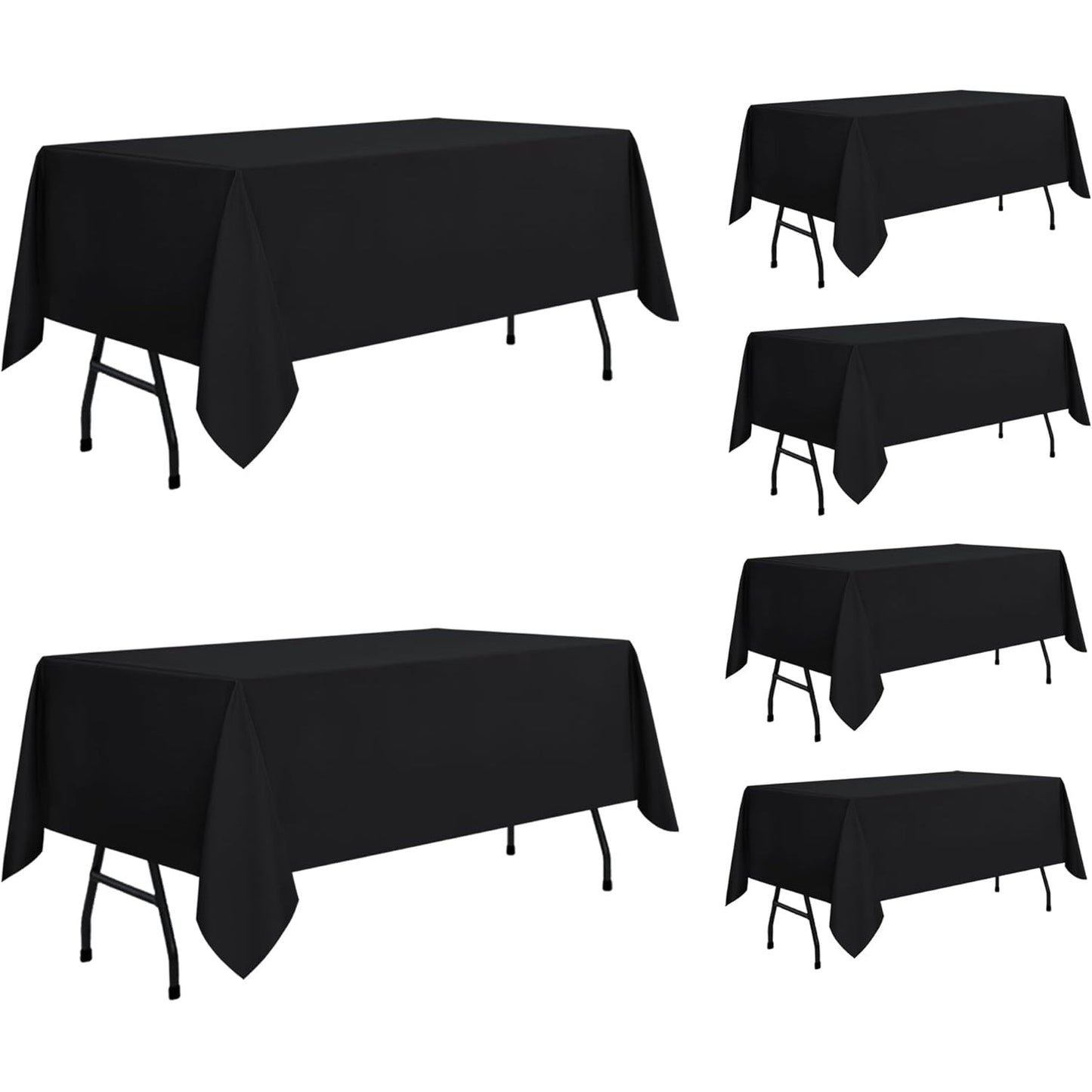sancua Rectangle Tablecloth - 60 x 84 Inch - Stain and Wrinkle Resistant Washable Polyester Table Cloth, Decorative Fabric Table Cover for Dining Table, Buffet Parties and Camping, Black - Medaid International