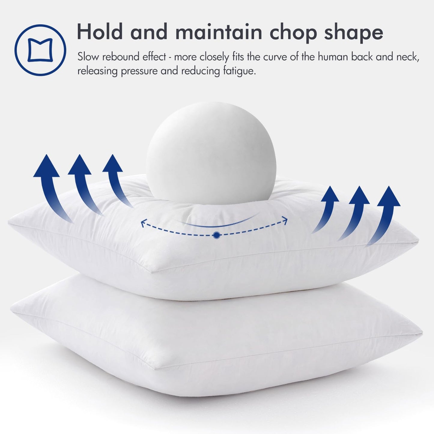 MIULEE 26x26 Euro Pillow Inserts,Set of 2 Down Feather Throw Pillows for Couch Sofa Bed, Decorative Fluffy Throw Pillow Inserts Cotton Fabric,White - Medaid International