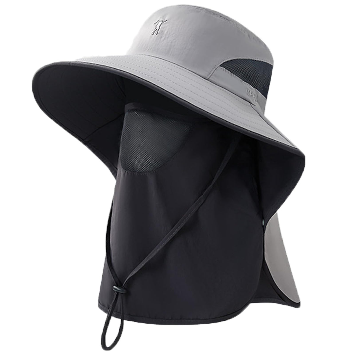Outdoor Sun Hat for Men, 50+ UPF Protection Safari Cap Wide Brim Pure Cotton Fishing Hat with Neck Flap for Dad, Sunscreen Garden Hiking Beach Desert