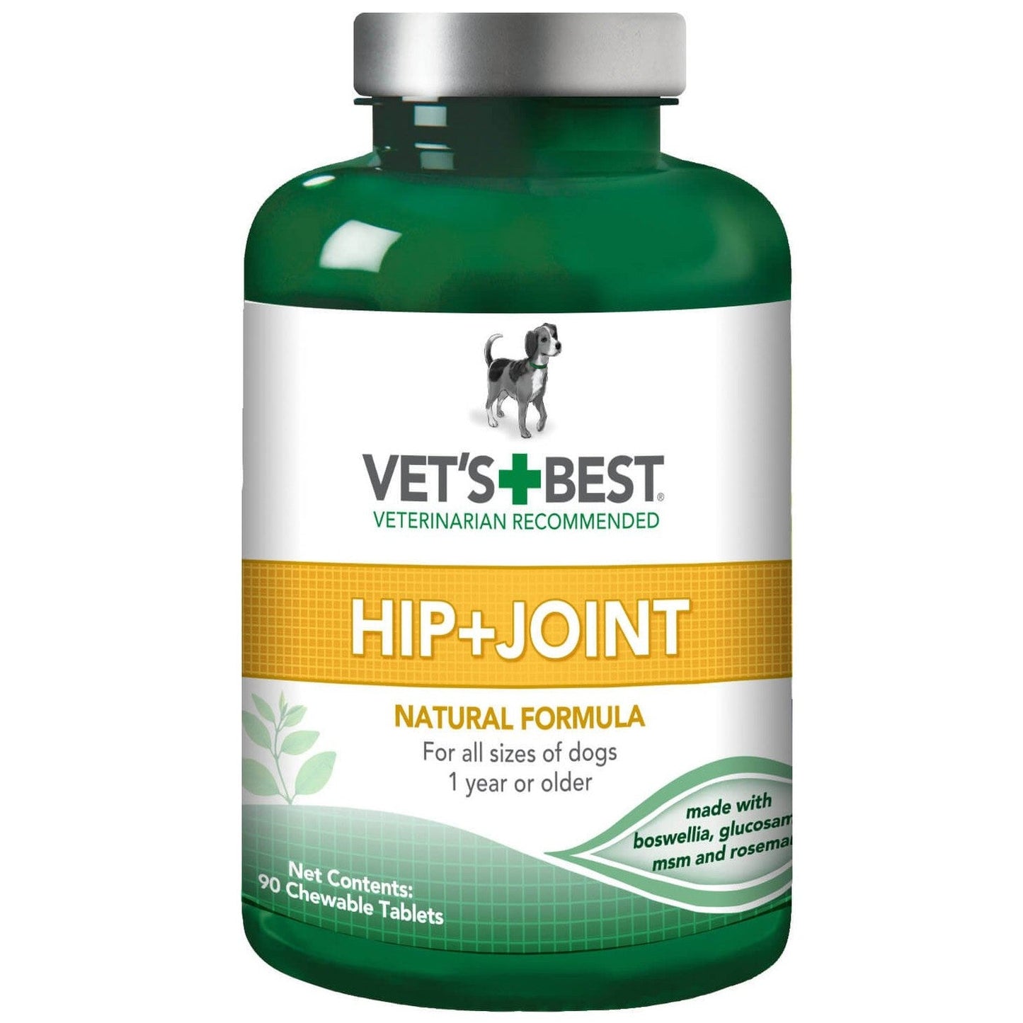 Vet's Best Advanced Hip & Joint Dog Supplements - Formulated with Glucosamine and Chondroitin to Support Dog Joint and Cartilage Health - 90 Chewable Tablets