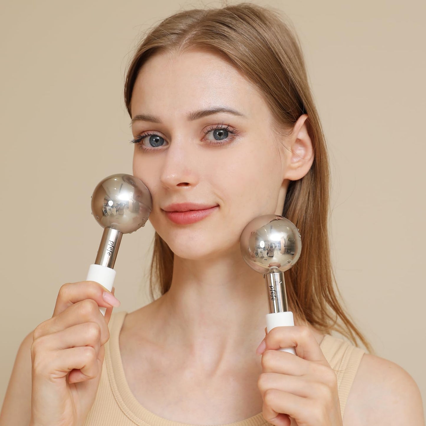 pfefe Ice Globes for Face & Eyes, Unbreakable Stainless Steel Cryo Sticks for Beauty Routines, Facials Cold Roller Cooling Globes for Puffiness, Wrinkles, Dark Circles, Headaches - Medaid International