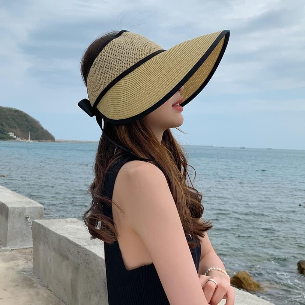 KASTWAVE Women Wide Brim Sun Hat UPF50 Straw Summer Hat Floppy Beach Hat Roll-Up Sun Hat