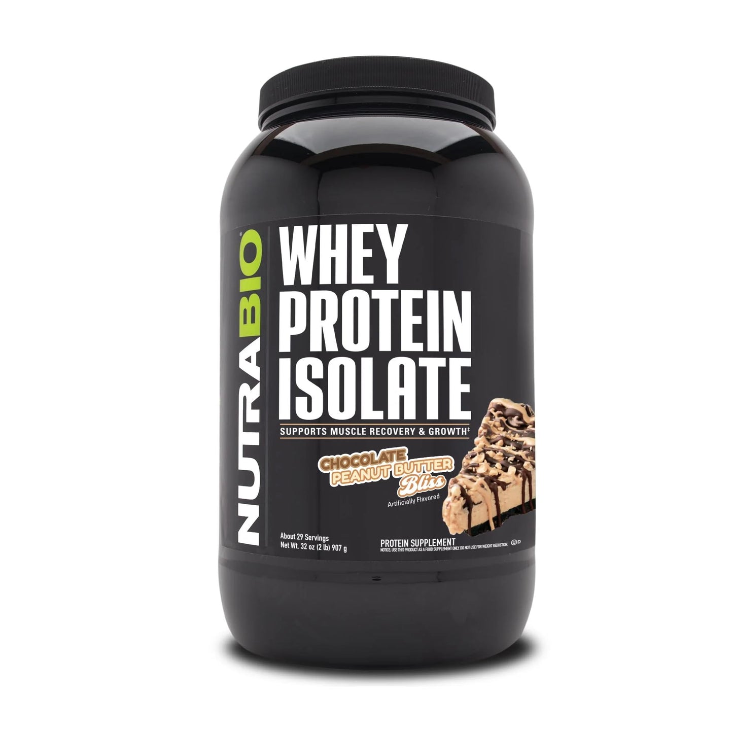 NutraBio 100% Whey Protein Isolate Protein Powder, 25g Protein with Complete Amino Acid Profile, Non-GMO, Soy & Gluten Free, Low Carb, Low Calorie Whey Protein Powder, Chocolate Peanut Butter, 2 Lbs - Medaid International