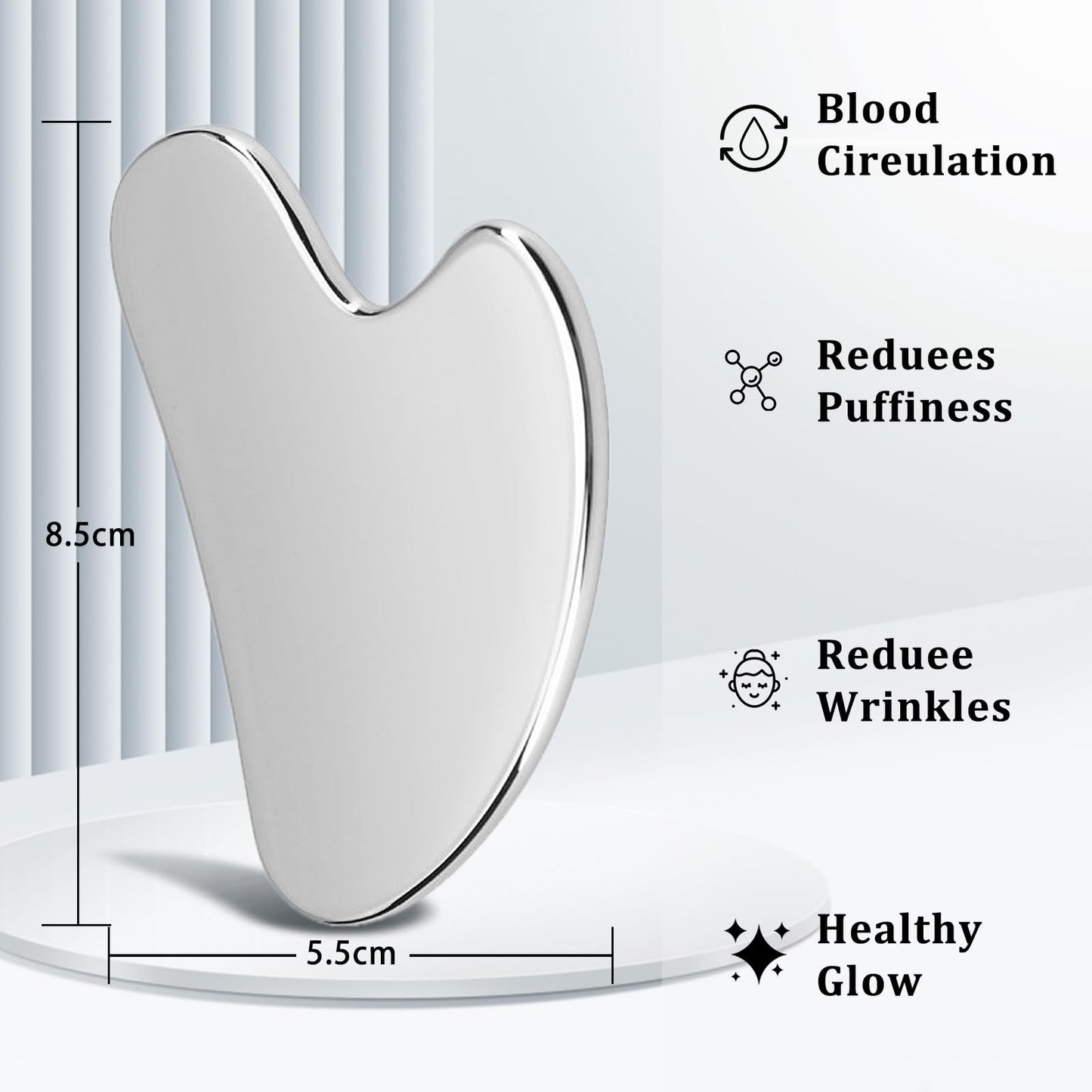 PICKBEAU Stainless Steel Gua Sha Facial Tools for Face, Metal Wrinkle & Anti-Aging Devices Gua Sha Tighten Skin Massage Guasha Beauty Tool for Body Eyes Neck Massager Skin Care - Medaid International