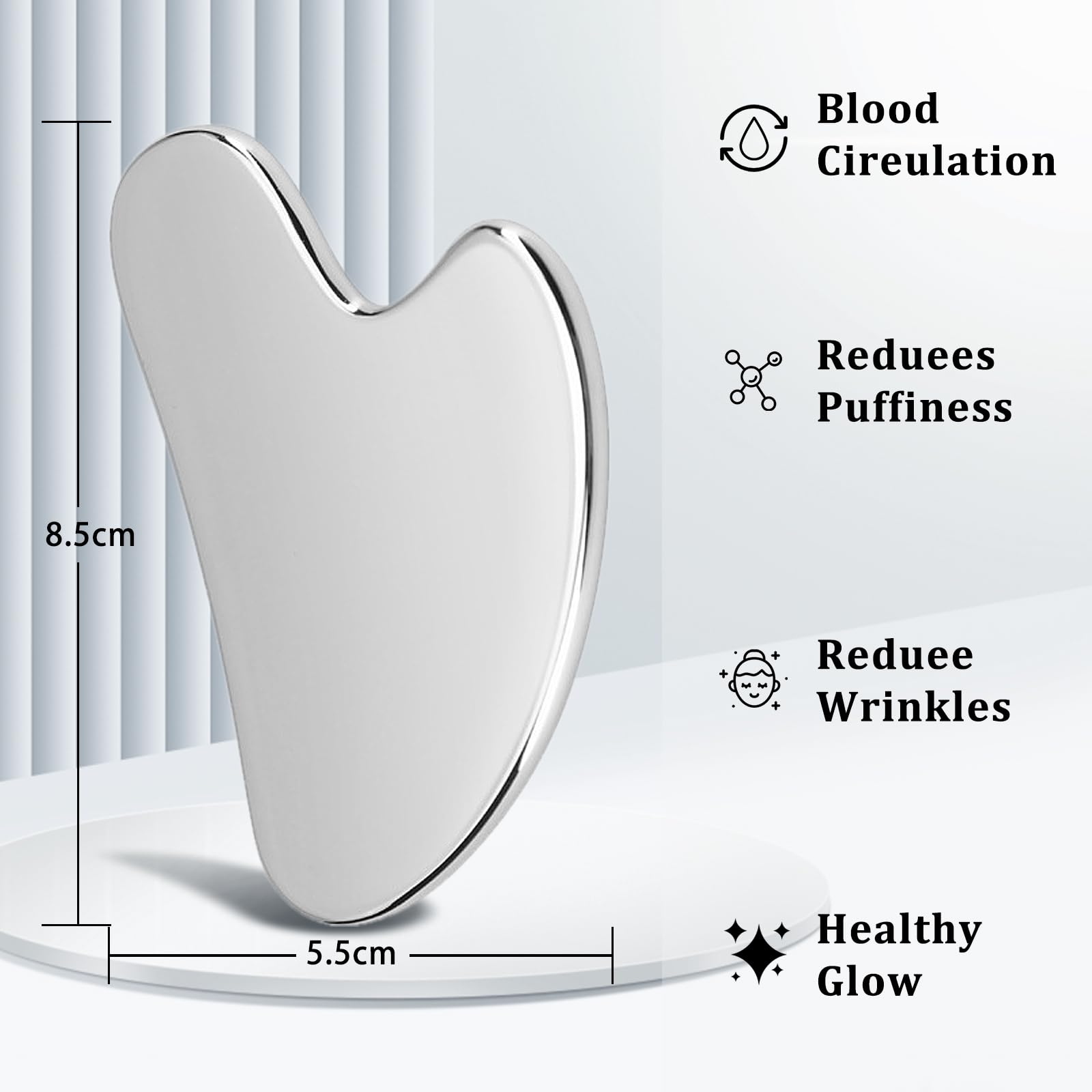 PICKBEAU Stainless Steel Gua Sha Facial Tools for Face, Metal Wrinkle & Anti-Aging Devices Gua Sha Tighten Skin Massage Guasha Beauty Tool for Body Eyes Neck Massager Skin Care - Medaid International