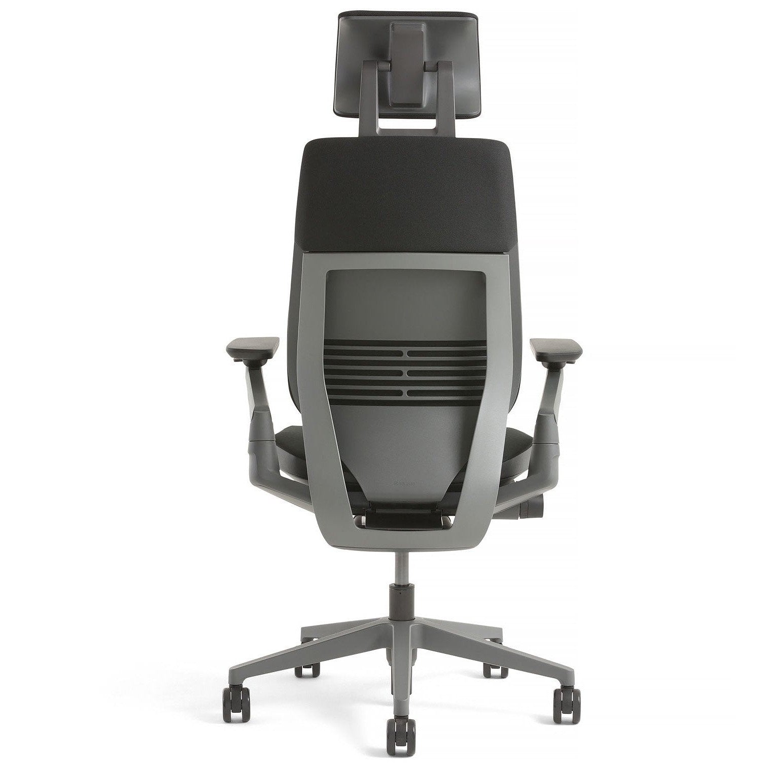 Steelcase Gesture Office Desk Task Chair with Headrest Cogent Connect Blue Jay Fabric Platinum Light Frame (Light/Light) - Medaid International