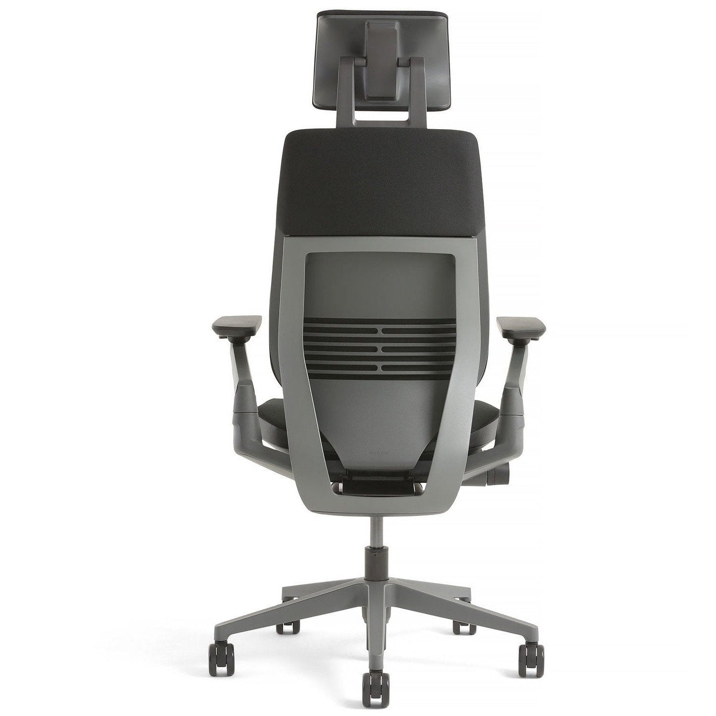Steelcase Gesture Office Desk Chair with Headrest Plus Lumbar Support Cogent Connect Turmeric Honey 5S16 Fabric High Black Frame Hard Floor Casters - Medaid International