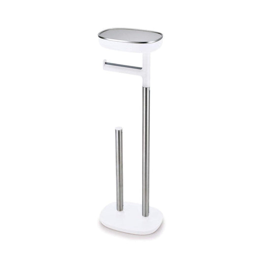 Joseph Joseph EasyStore Butler Toilet Paper Holder Stand and Spare Roll Storage with Shelf and Drawer, Stainless Steel - Medaid International