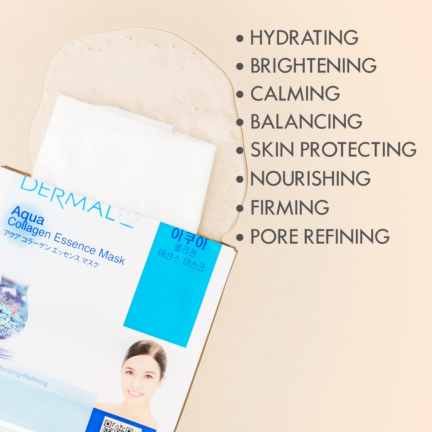 Korean Collagen Face Mask – Hydrating & Soothing Sheet with Panthenol, Hypoallergenic Calming Moisture Care for All Skin Types, 32 Combo Pack A+B Set - Medaid International