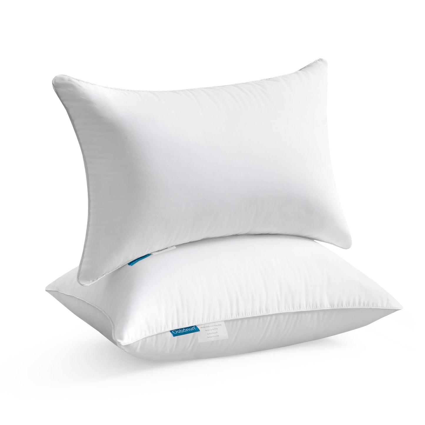 Oubonun 12 x 20 Lumbar Pillow (Set of 2) - 100% Cotton Cover - Rectangle Square Sofa Pillow Inserts - Decorative Pillow Pair - White Couch Pillow - Medaid International