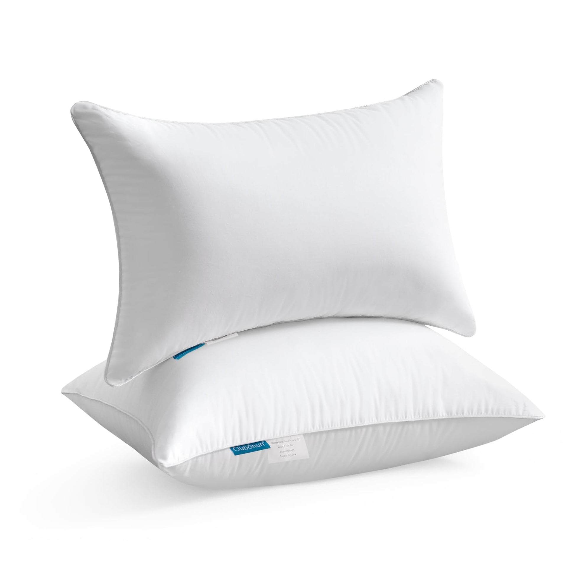 Oubonun 12 x 20 Lumbar Pillow (Set of 2) - 100% Cotton Cover - Rectangle Square Sofa Pillow Inserts - Decorative Pillow Pair - White Couch Pillow - Medaid International