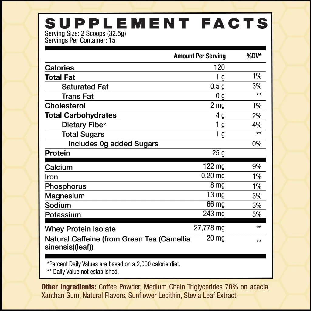 High Protein Coffee Powder 25 Grams Whey Isolate100mg Natural Green Tea Caffeine | 0 Added Sugar Keto Gluten Free 99.9% Lactose Free | Hot or Iced15 Serving 15 Servings (17 OZ, French Vanilla) - Medaid International