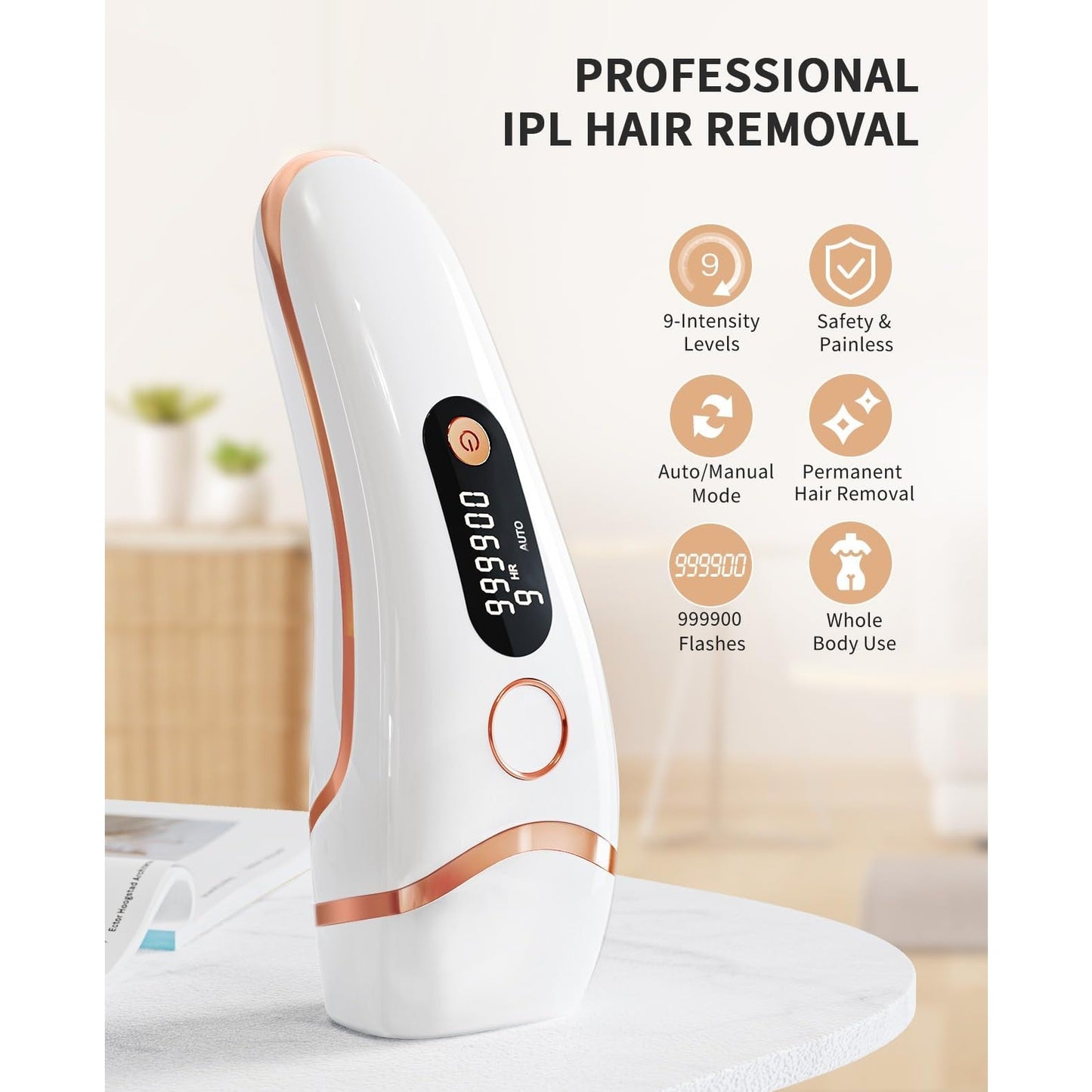 AMOTAOS Laser Hair Removal for Women and Men, Ice Cooling 3-In-1 IPL Hair Removal Device, Safe At-home Long-lasting Hair Regrowth Reduction, Suitable for Face, Armpits, Bikini Line, Legs - Medaid International