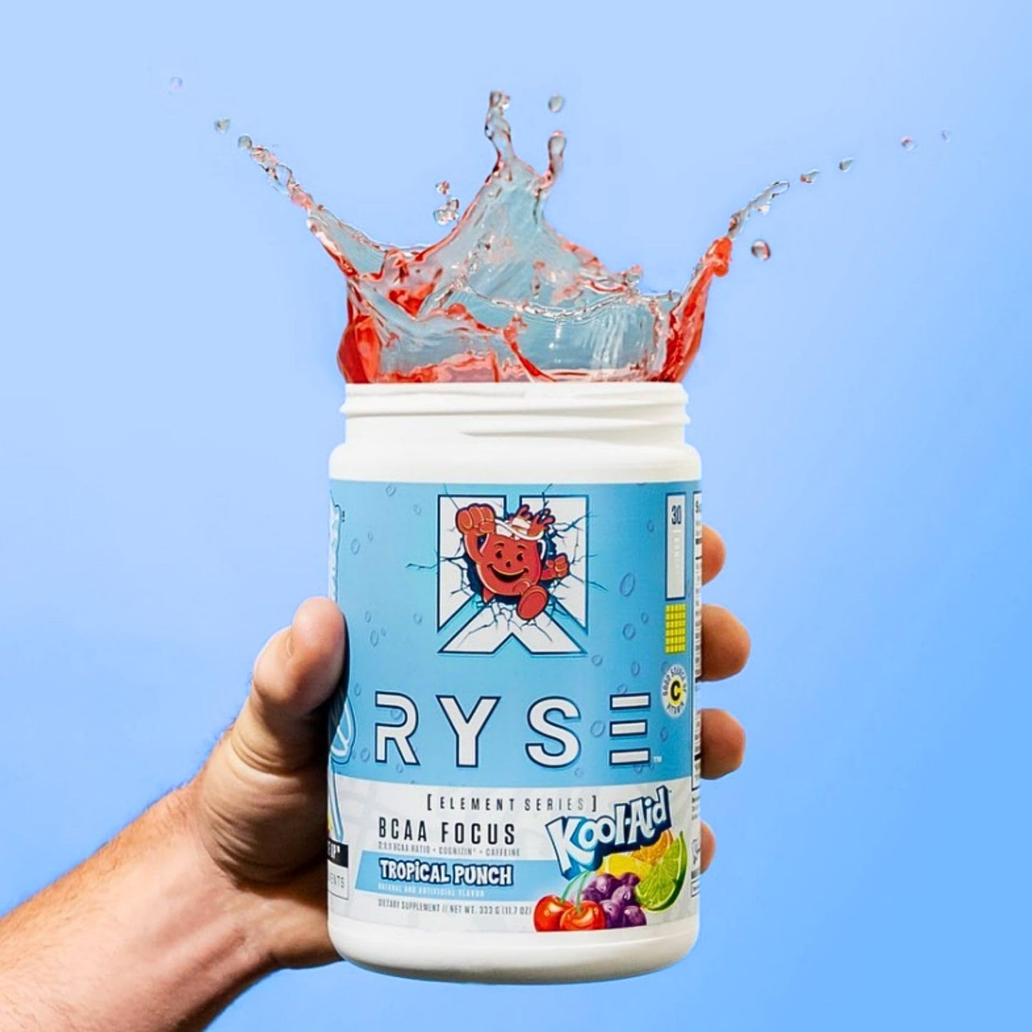 RYSE BCAA Focus Powder - Kool-Aid Tropical Punch - BCAA Supplement with Electrolytes, Natural Caffeine & Cognizin Supports for Hydration, Recovery, Energy, and Focus for Men & Women - 30 Servings - Medaid International