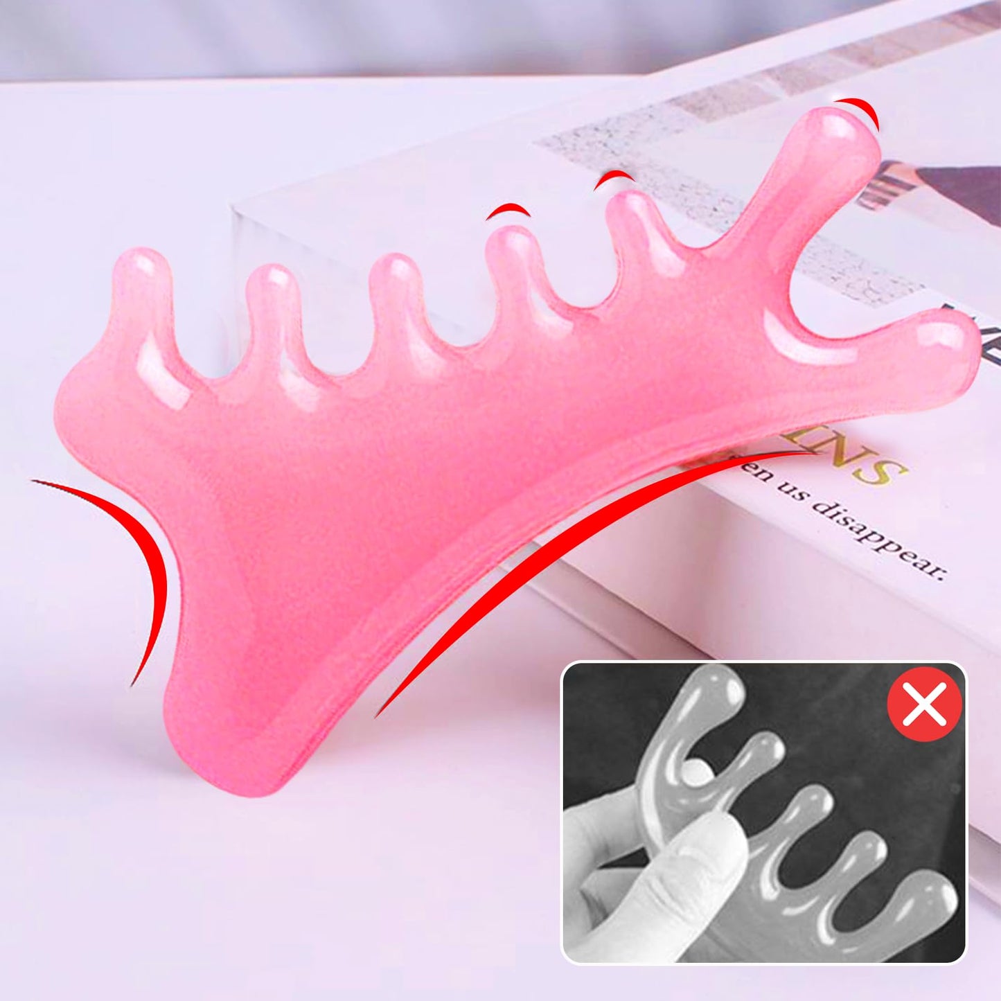 WOLAIYE 4-in-1 Massage Comb, Gua Sha Tool, Neck Body Face Eye Massager Tool for Jaw Lifting Lymphatic Drainage Nose Sculpting Stress Relief Home Office Care Gifts - Medaid International
