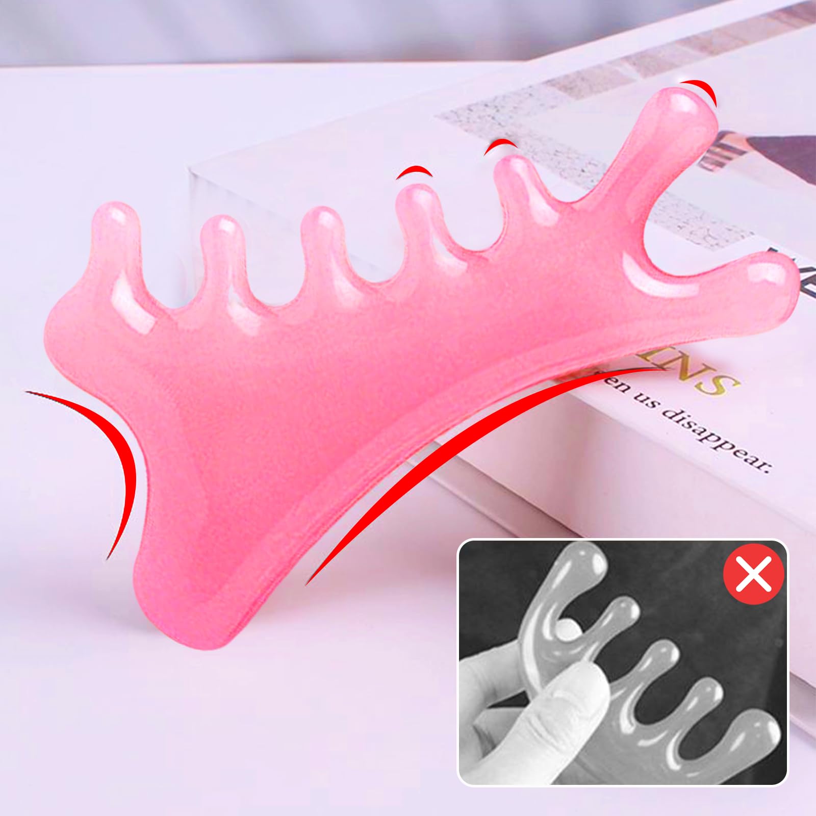 WOLAIYE 4-in-1 Massage Comb, Gua Sha Tool, Neck Body Face Eye Massager Tool for Jaw Lifting Lymphatic Drainage Nose Sculpting Stress Relief Home Office Care Gifts - Medaid International
