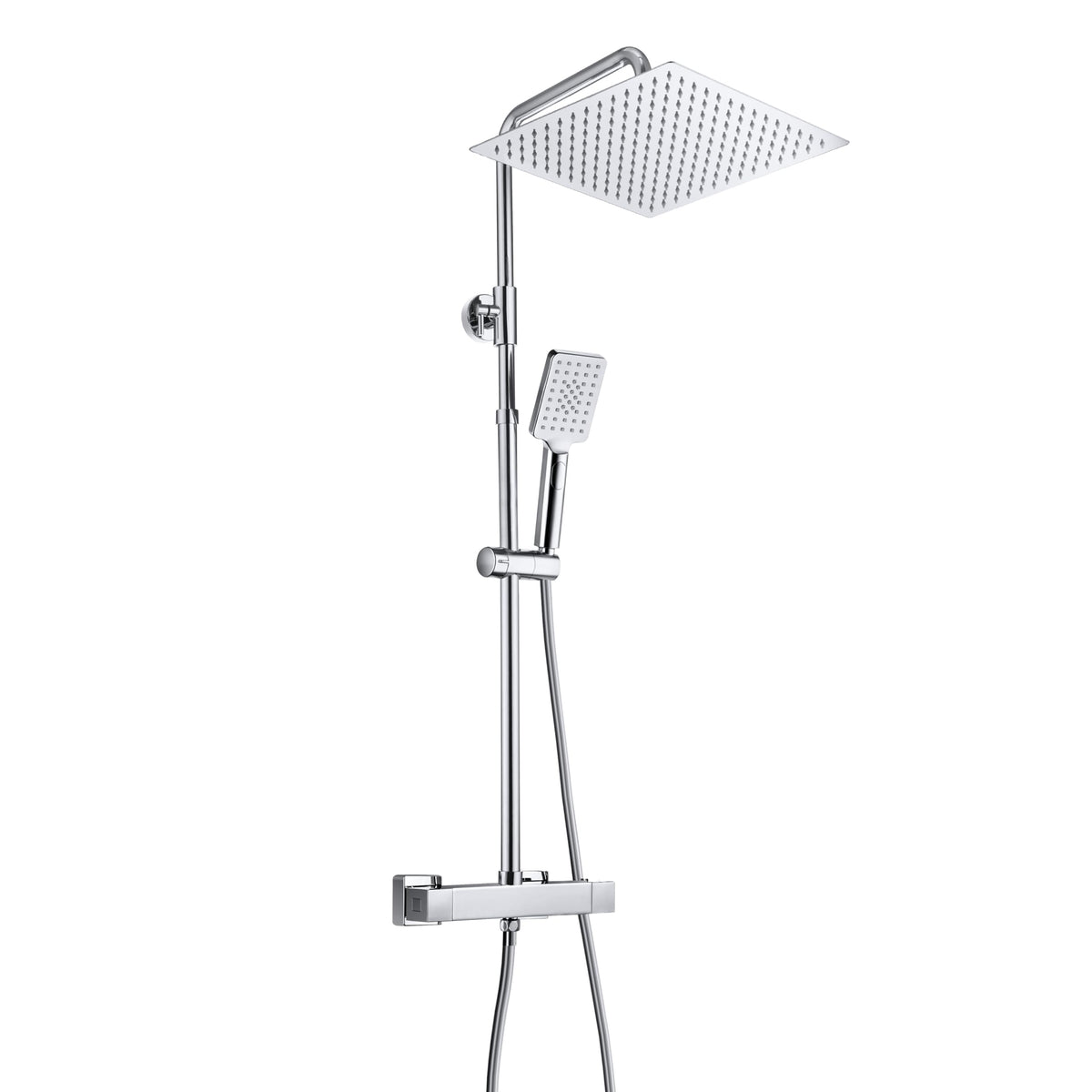 JOHO 304 Stainless Steel Shower Set Rain Shower System with Shower Head (Shower Set with Shower Head Square 20 x 20 cm)