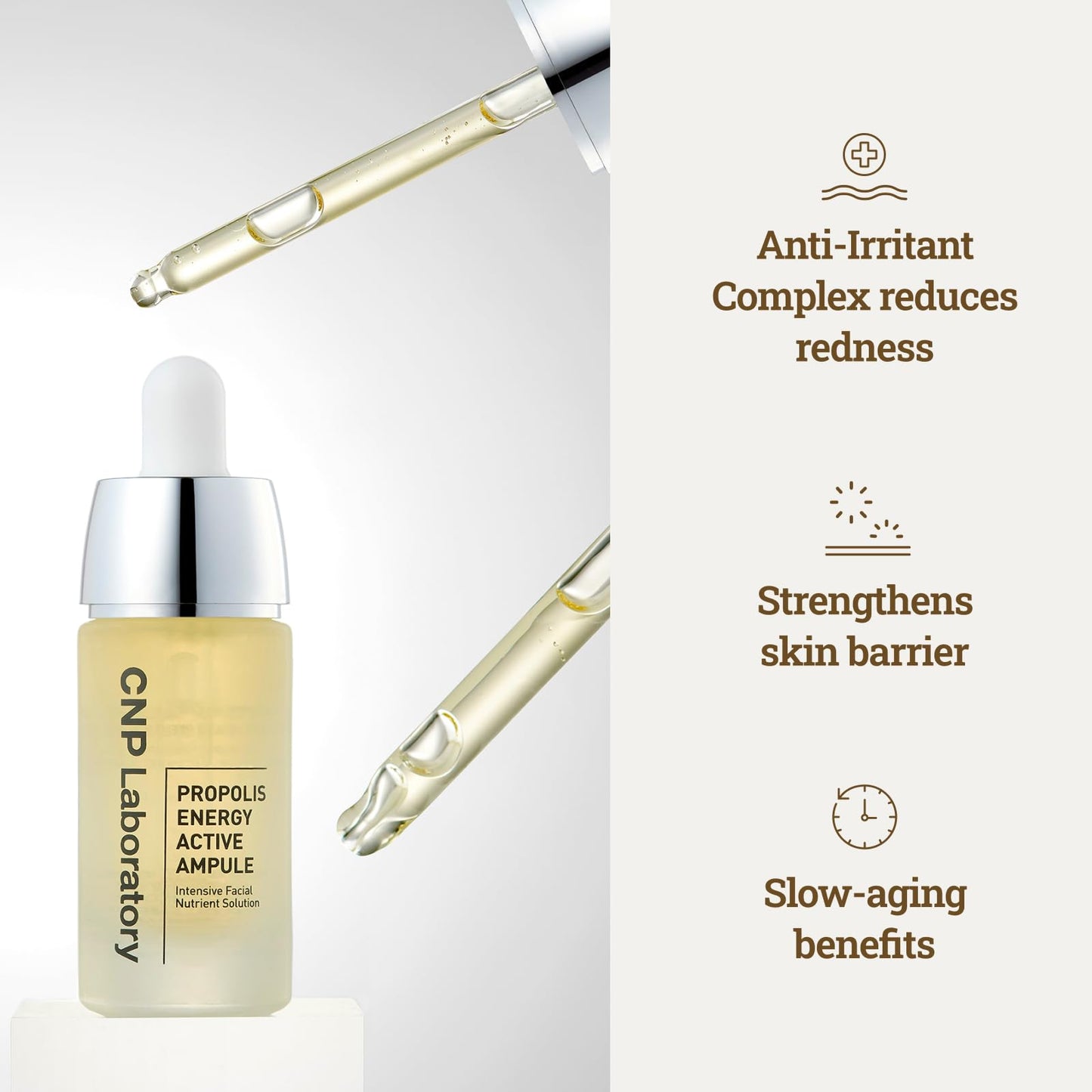 CNP Honey Glow Serum - Hyaluronic Acid & Propolis for Hydrating, Anti-Aging, Centella Soothing Serum, for Sensitive Skin, Korean Skin Care (1.18 fl. oz) - Medaid International