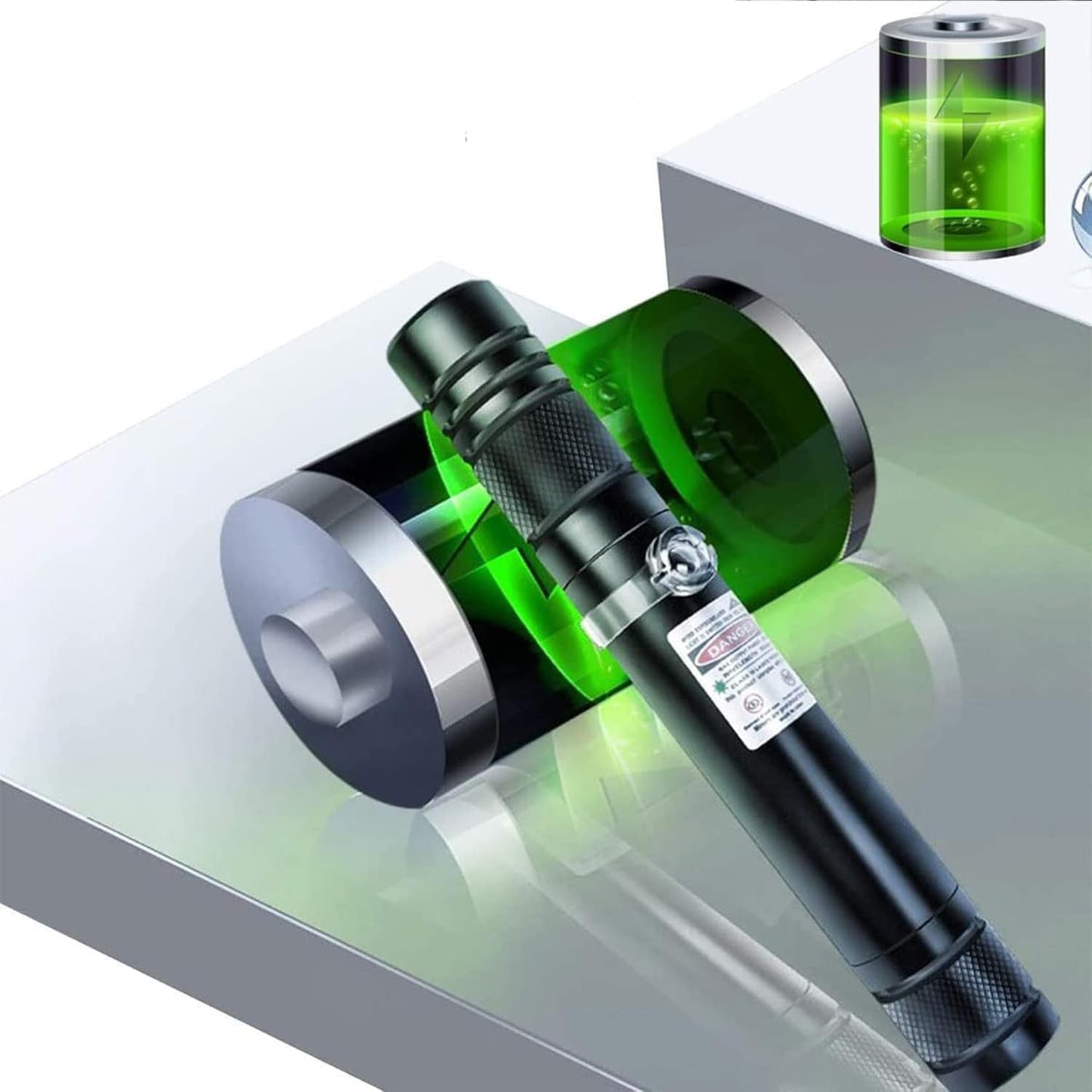 IVVTRYI Long Range High Power Tactical Green Beam Flashlight Laser Pointer rechargeableUSB Laser Pointer Cat Toys with Star Cap Adjustable Focus for Teaching Outdoor Hunting - Medaid International