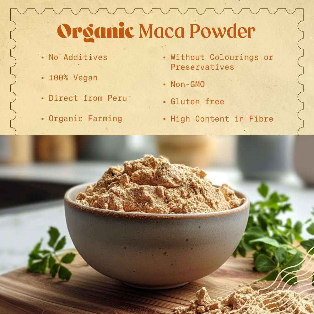 NaturaleBio Maca Powder Organic 8 oz. Peruvian, Natural and Pure, from Organic Maca Root. Vegetarian and Vegan Friendly - Gelatinized. Gelatinized for Enhanced Bioavailability. Ideal for Smoothie. - Medaid International