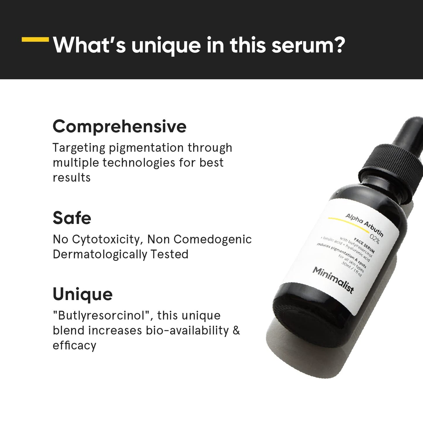 Minimalist 2% Alpha Arbutin Serum for Removing Pigmentation, Acne Marks, Dark Spots, Tanning & Blemishes | For Brighter & Even Tone | For Women & Men | 1 Fl Oz / 30 ml - Medaid International
