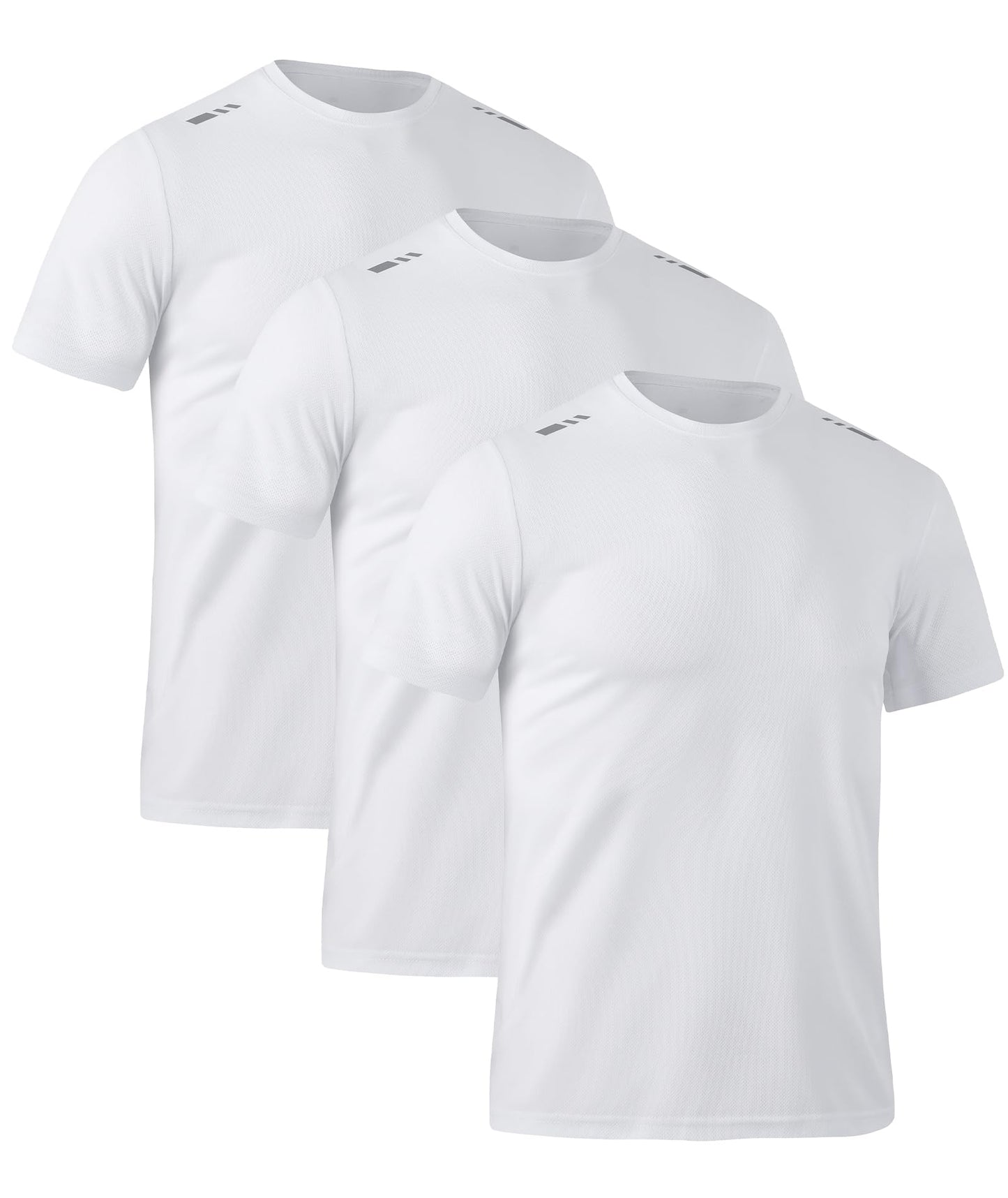 Zoofly Mens Tshirt 3 Pack Gym Workout T Shirts Quick Dry Sports T-Shirt Crew Neck Short Sleeve Athletic T Shirt, White/White/White M - Medaid International