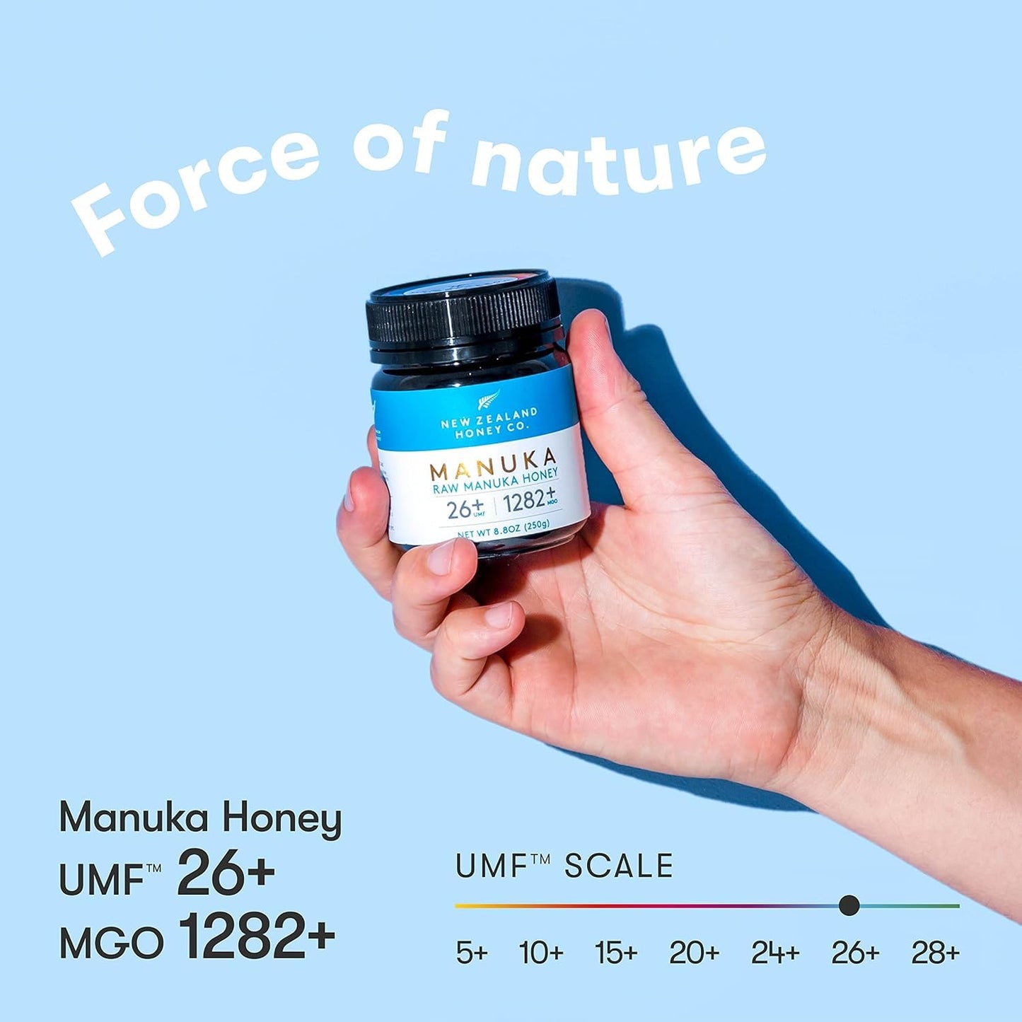 New Zealand Honey Co. Raw Manuka Honey UMF 26+ / MGO 1282+ | 8.8oz, Authentic UMF & MGO Certified, Traceable Hive to Home - Medaid International
