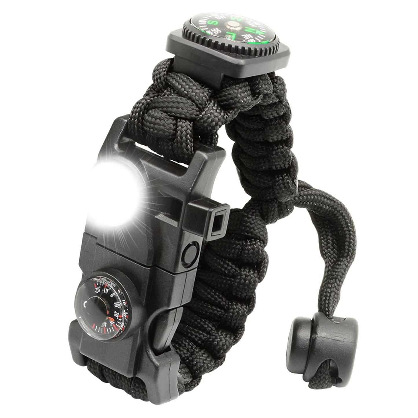 NVioAsport 20 in 1 Paracord Bracelet, Adjustable Gear Kit with SOS LED Light, Fire Starter, Bigger Compass, Survival Whistle, Perfect for Camping, Hiking, Fishing, Survival Bracelet