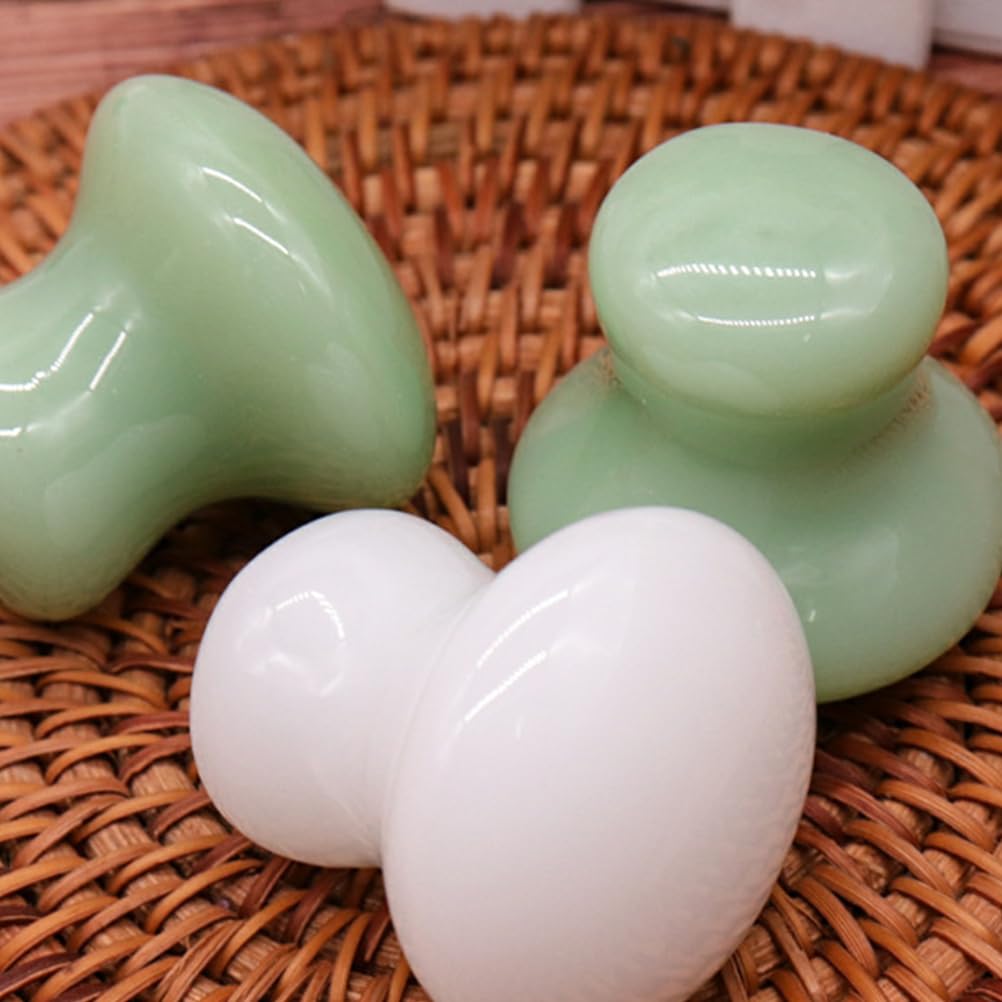 Uonlytech 2Pcs Gua Sha Facial Tools, White Jade Quartz Massage Gua Sha Rollers Stones Scraping Massage Tool for Women Home Spa - Medaid International