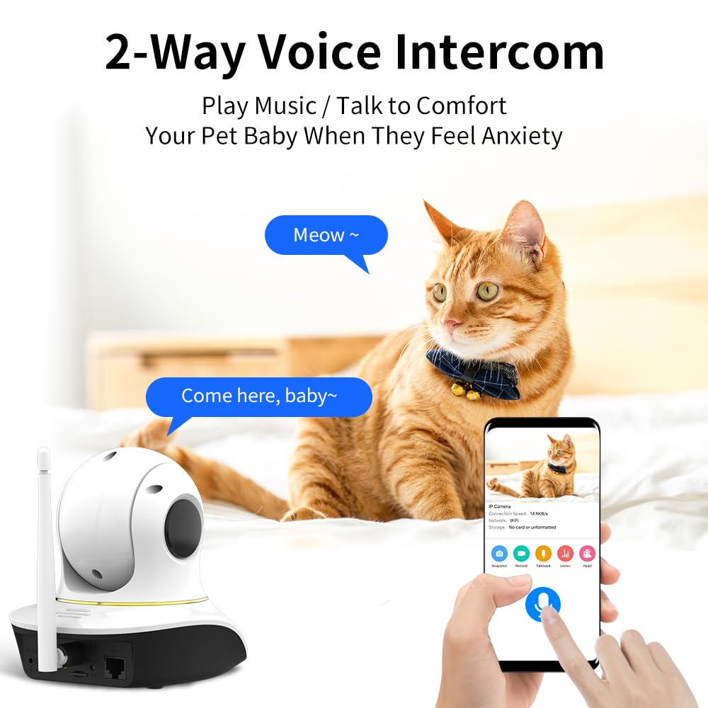 VSTARCAM Pet Camera with Laser, 3MP 2.4GHz WiFi Interactive Dog & Cat Laser Toy with Night Vision, Motion Detection Alerts, APP Remote Control Indoor Security Camera for Pet Monitoring - Medaid International