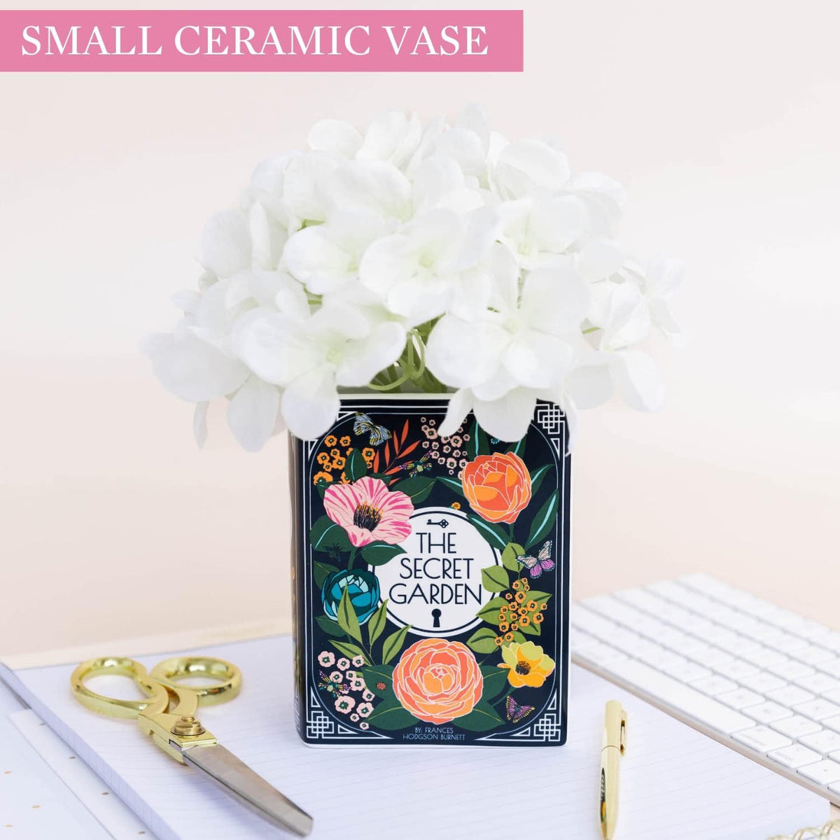 Terrifi Book Flower Vase, Ceramic Book-Shaped Decorative Small Vase For Home Decor, Cute Bookshelf Decoration, Creative Lovers, Modern And Office