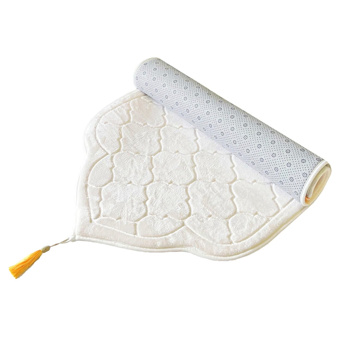 JE JOUE Prayer Rug Muslim Mat Islamic - Thickening Sponge Muslim Rug for Men Women Eid Travel Ramadan, Soft Luxury Great for Knees and Forehead （Milk White） - Medaid International