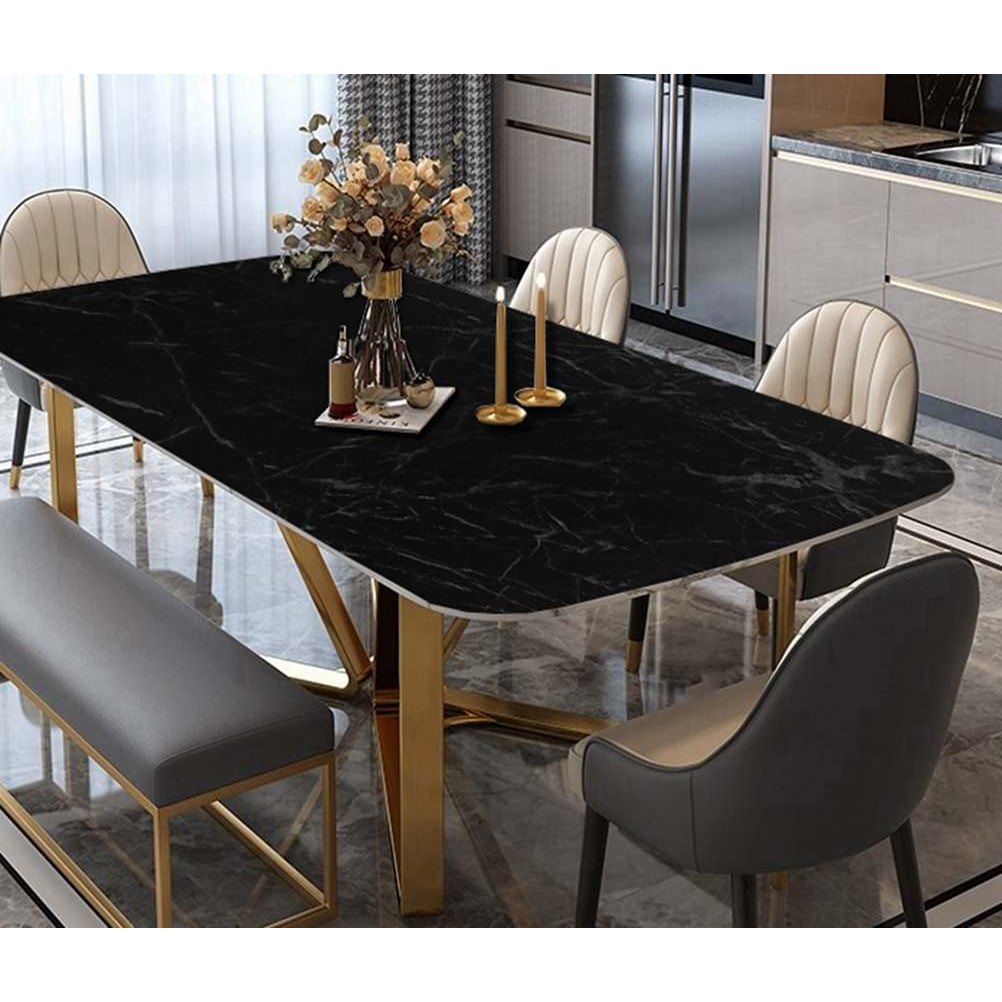 Arthome WALL DECOR Marble Contact Paper,Peel and Stick Wallpaper, Self Adhesive Easy to Clean, Vinyl Film for Furniture Countertop Wall Covering(Black Marble 17x240) - Medaid International