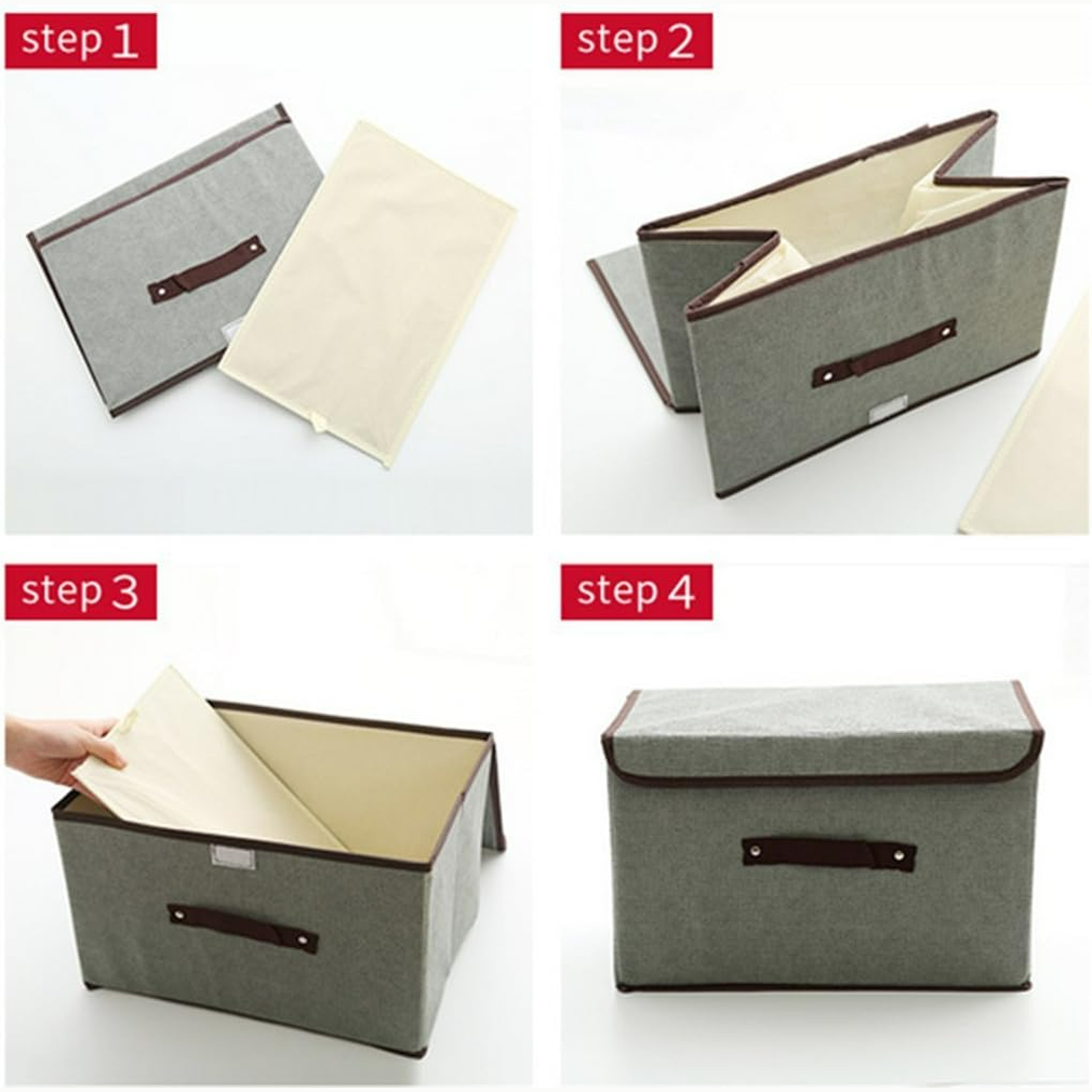 Storage Box with Lid Stackable Foldable Storage Container for Clothes